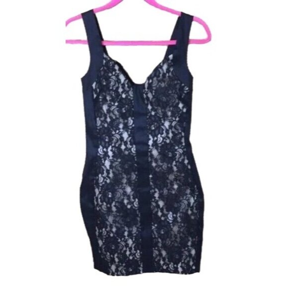 Jessica McClintock Dresses & Skirts - Jessica McClintock Mini Dress black Lace Overlay Lined Sleeveless Prom Size 8